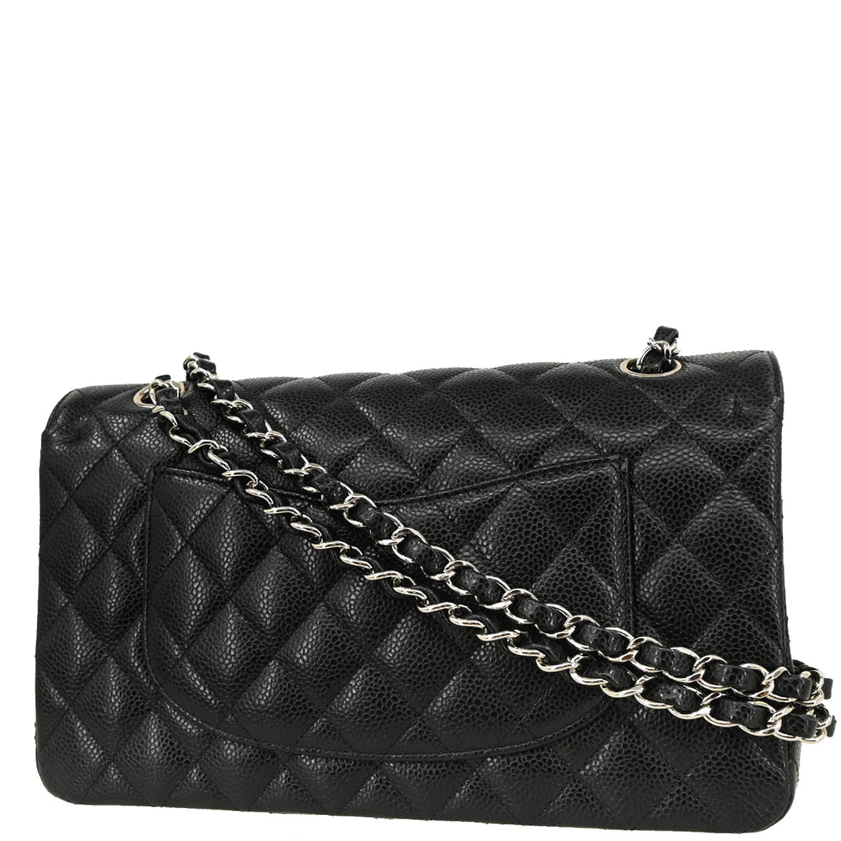 Chanel 2018 Black Caviar Medium Classic Double Flap Shoulder Bag