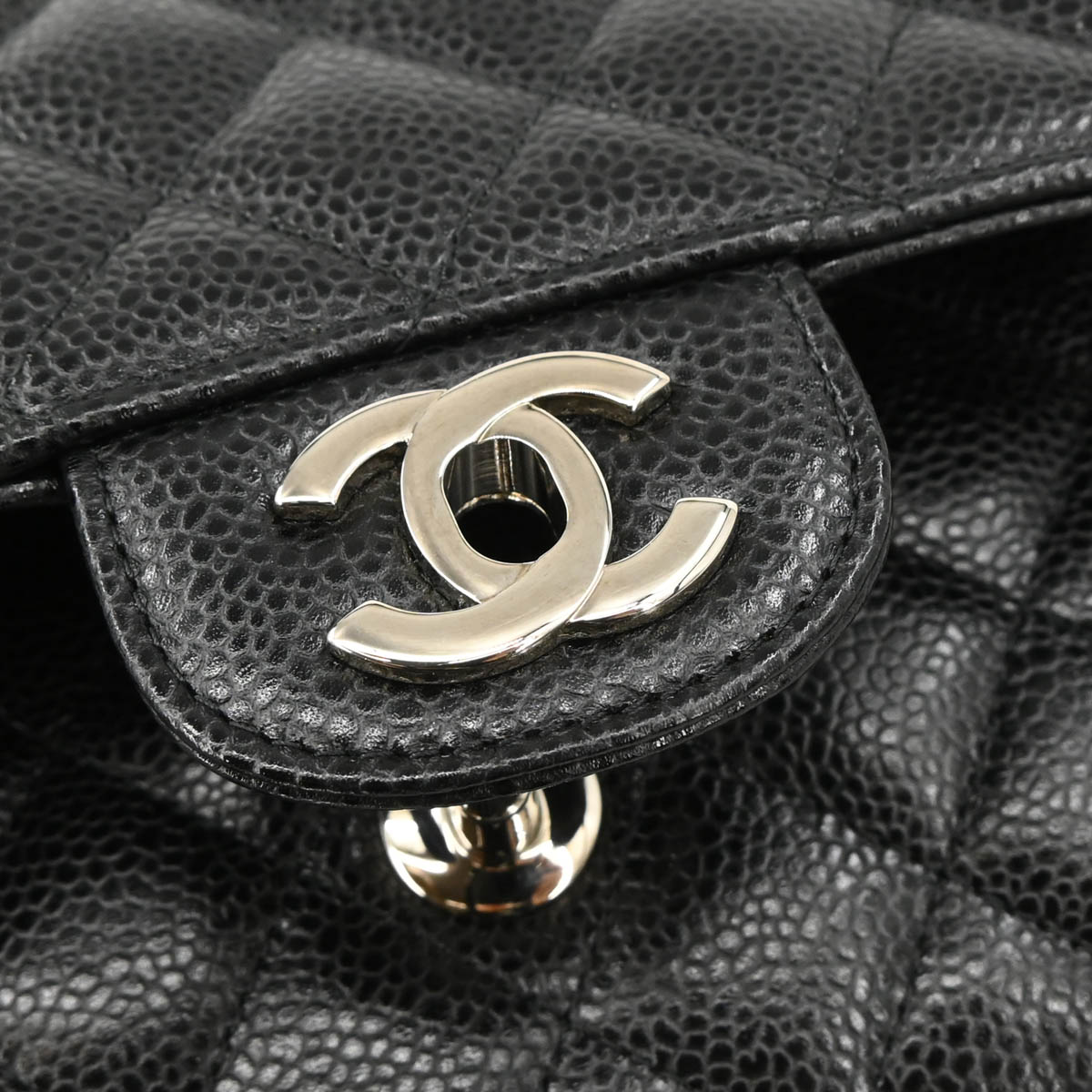 Chanel 2018 Black Caviar Medium Classic Double Flap Shoulder Bag