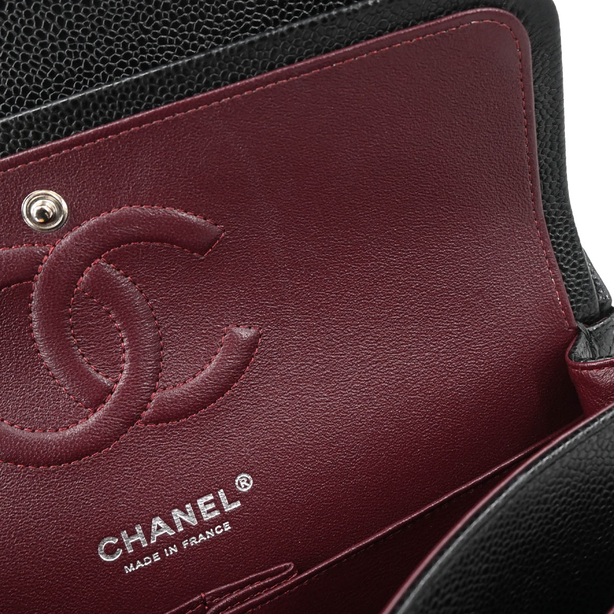 Chanel 2018 Black Caviar Medium Classic Double Flap Shoulder Bag