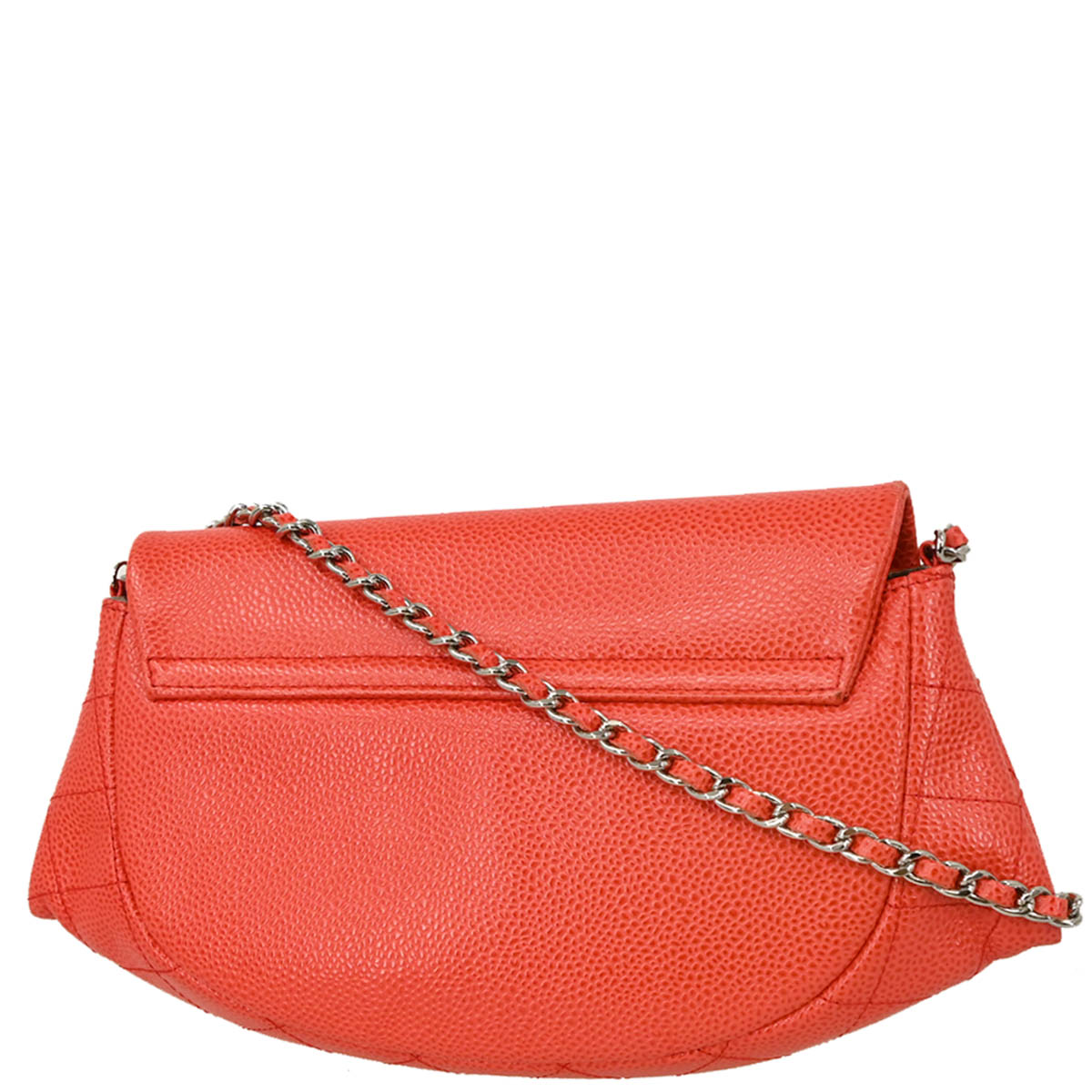 Chanel 2013-2014 Red Caviar Half Moon WOC Shoulder Wallet Bag