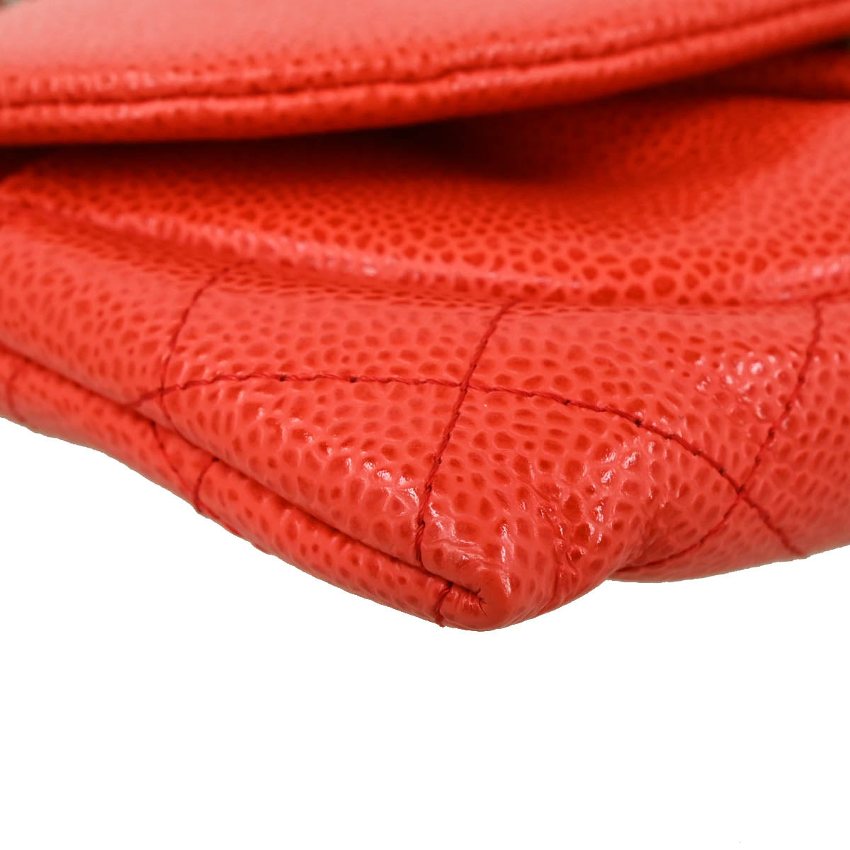Chanel 2013-2014 Red Caviar Half Moon WOC Shoulder Wallet Bag