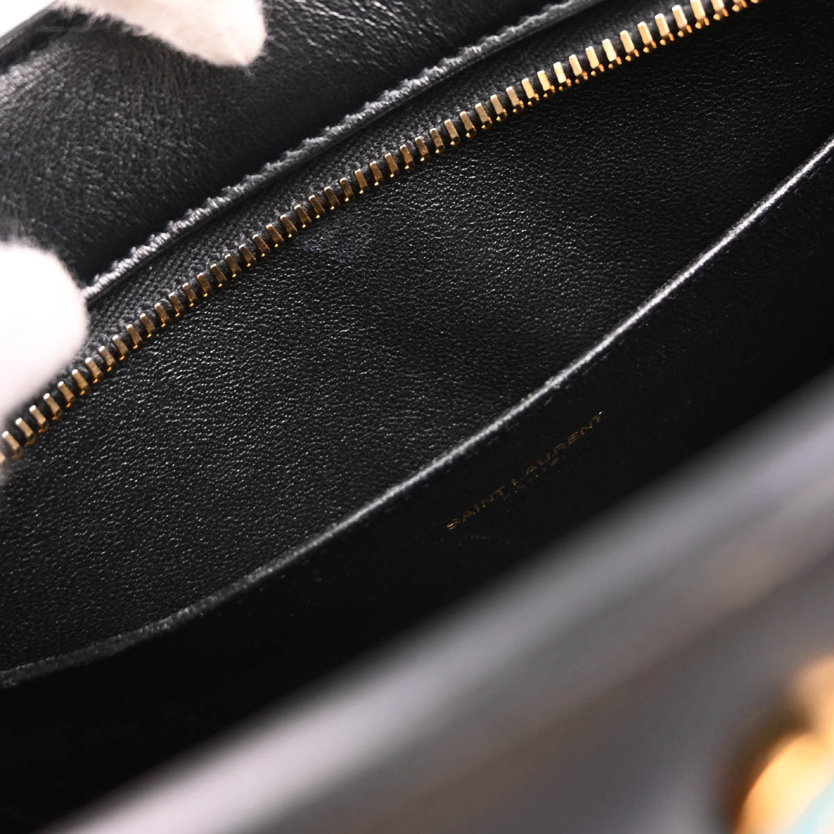 Saint Laurent Black Leather Baby Cabas 2way Shoulder Handbag