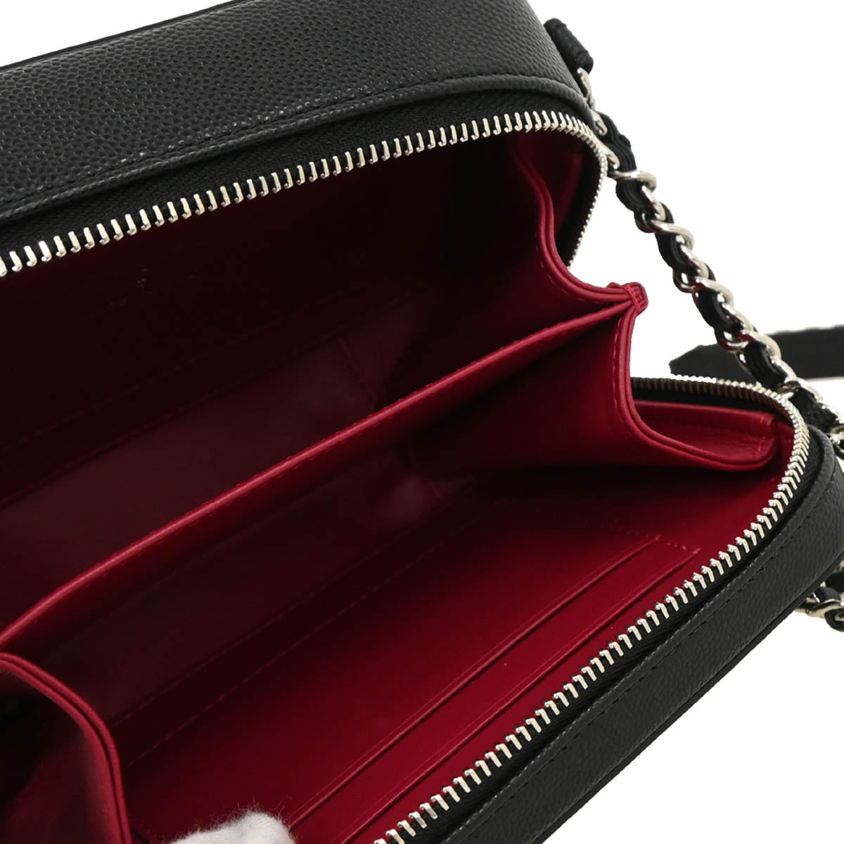 Chanel 2019 Black Caviar Filigree Vanity Shoulder Bag