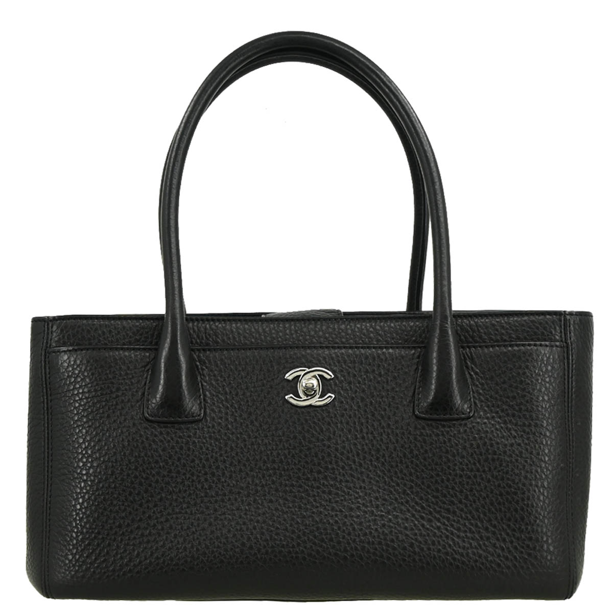 Chanel 2014-2015 Black Deerskin Executive Cerf Tote Shoulder Bag
