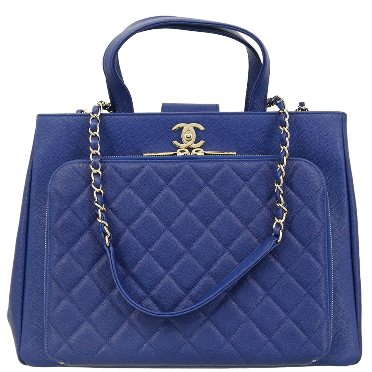Chanel 2017-2018 Blue Caviar Business Affinity Shopping Tote Bag