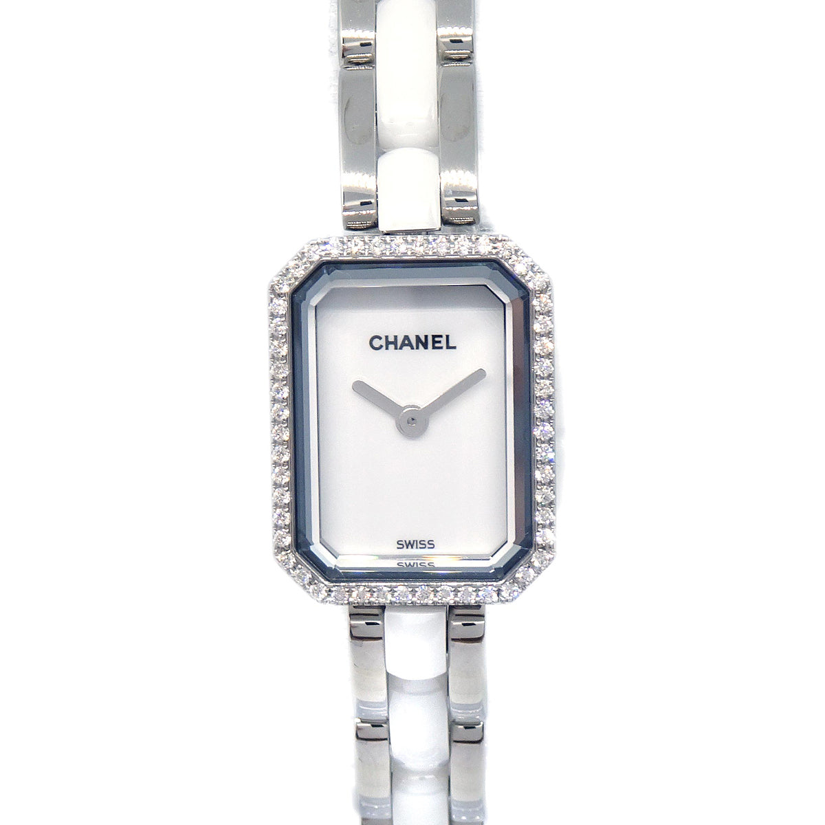 Chanel Premiere H2132 Quartz Watch Ceramic SS Diamond