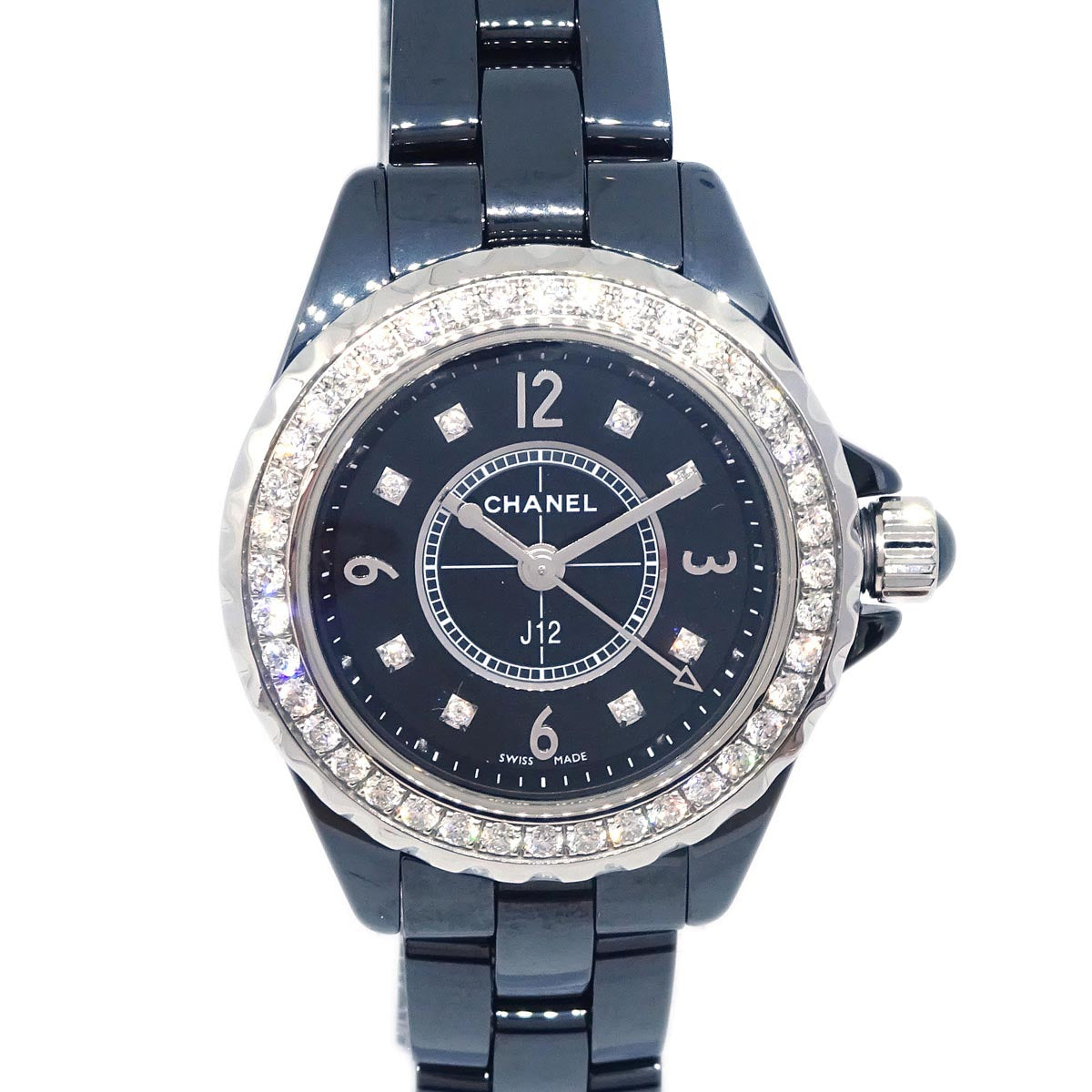 Chanel Ref.H2571 J12 Quartz 29mm Watch Ceramic Diamond SS