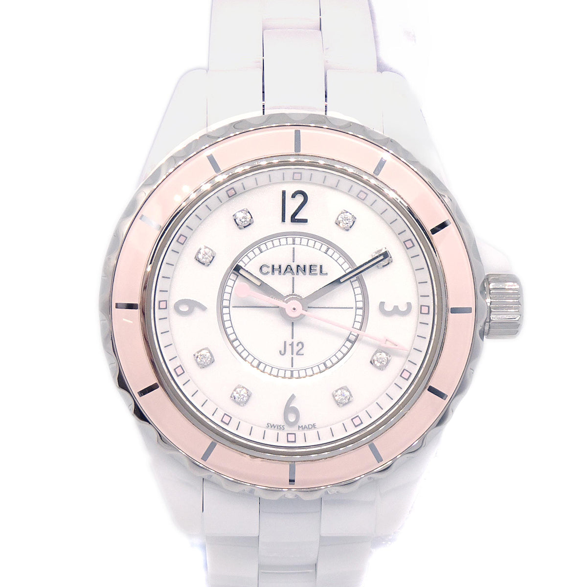 Chanel J12 Ref.H4466 29mm Quartz Watch Ceramic SS Diamond