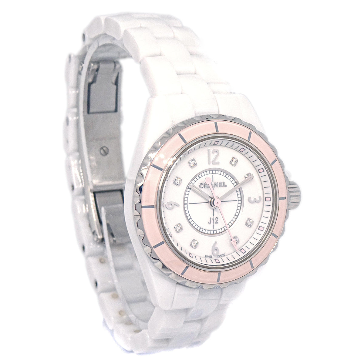 Chanel J12 Ref.H4466 29mm Quartz Watch Ceramic SS Diamond