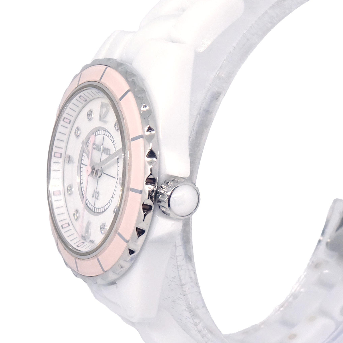 Chanel J12 Ref.H4466 29mm Quartz Watch Ceramic SS Diamond
