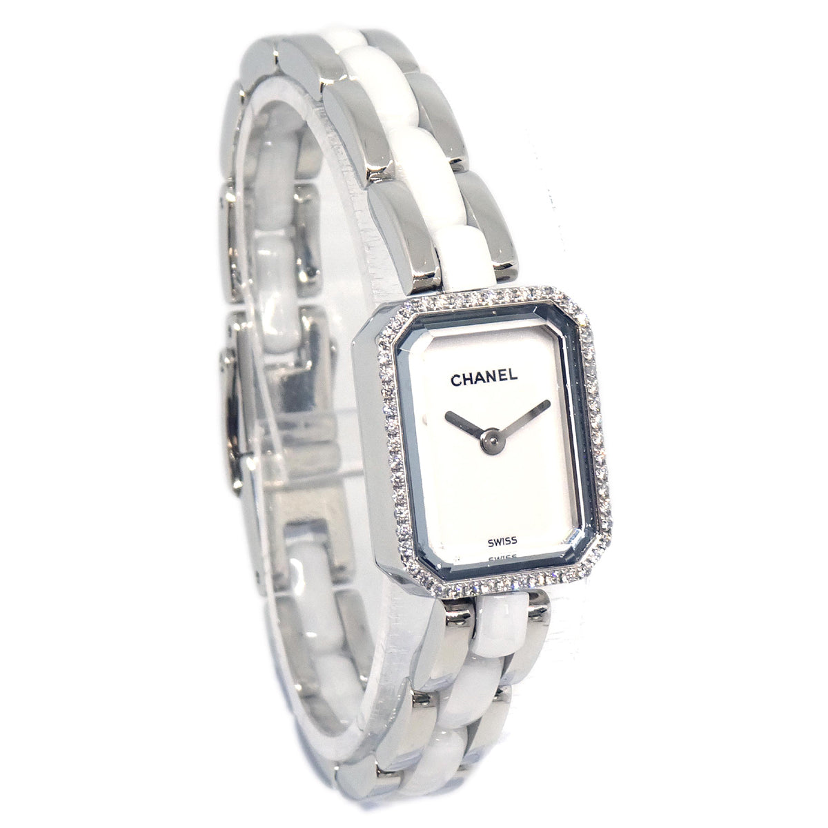 Chanel Premiere H2132 Quartz Watch Ceramic SS Diamond