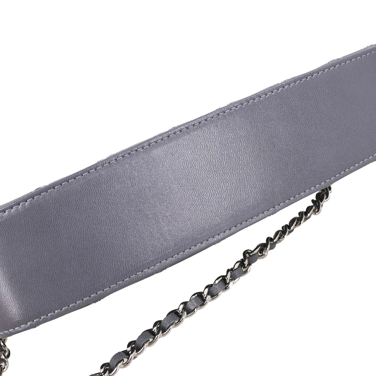 Chanel 2010-2011 Gray Calfskin Bicolore WOC Wallet Handbag
