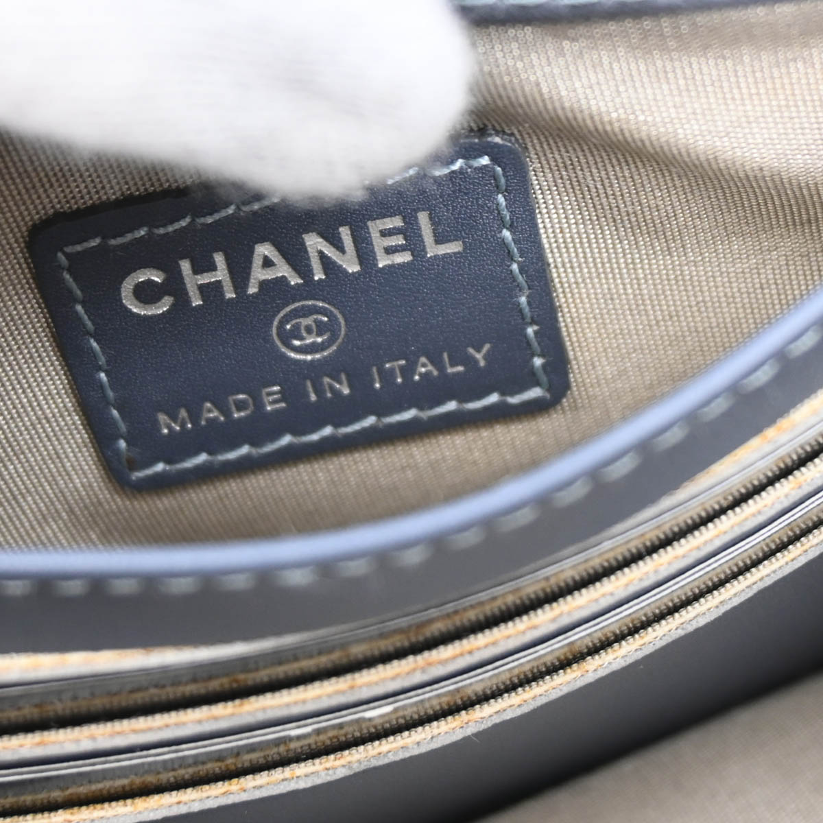 Chanel 2010-2011 Gray Calfskin Bicolore WOC Wallet Handbag