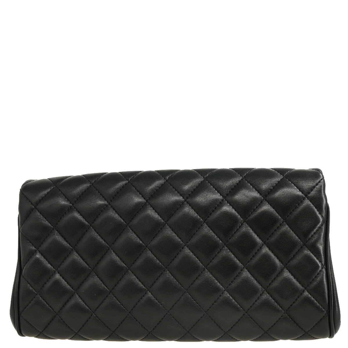 Chanel 2018 Black Lambskin Pouch Clutch Bag