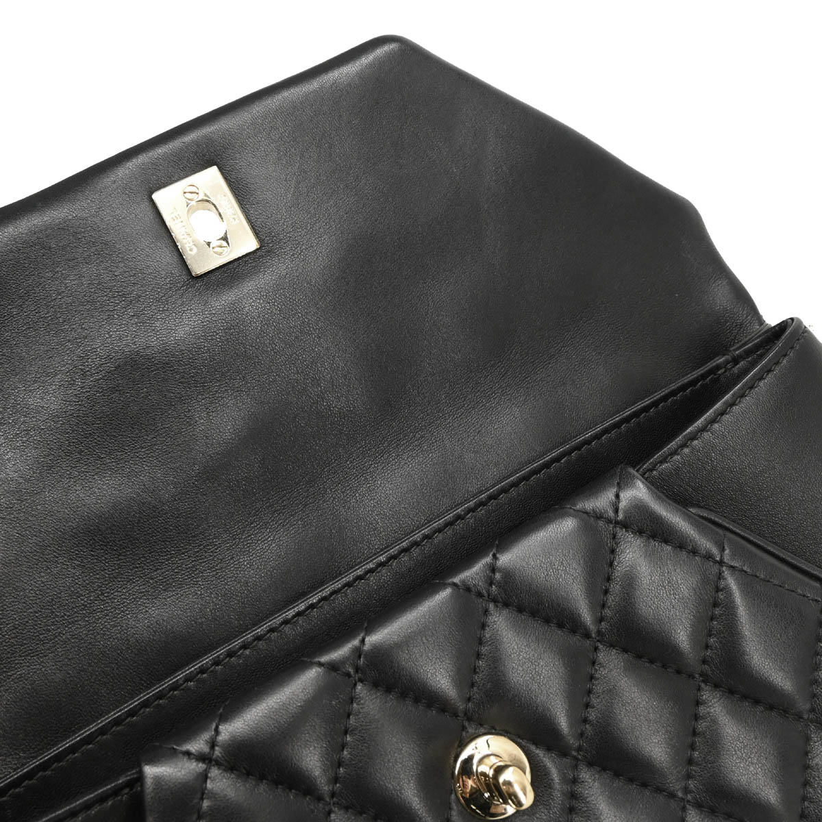 Chanel 2018 Black Lambskin Pouch Clutch Bag