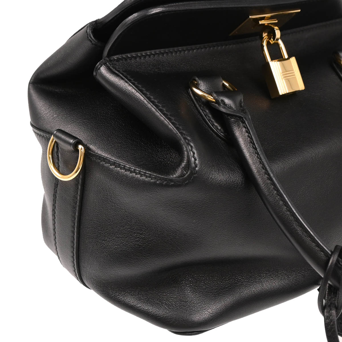 Hermes 2018 Black Veau Swift Toolbox 20 2way Shoulder Handbag
