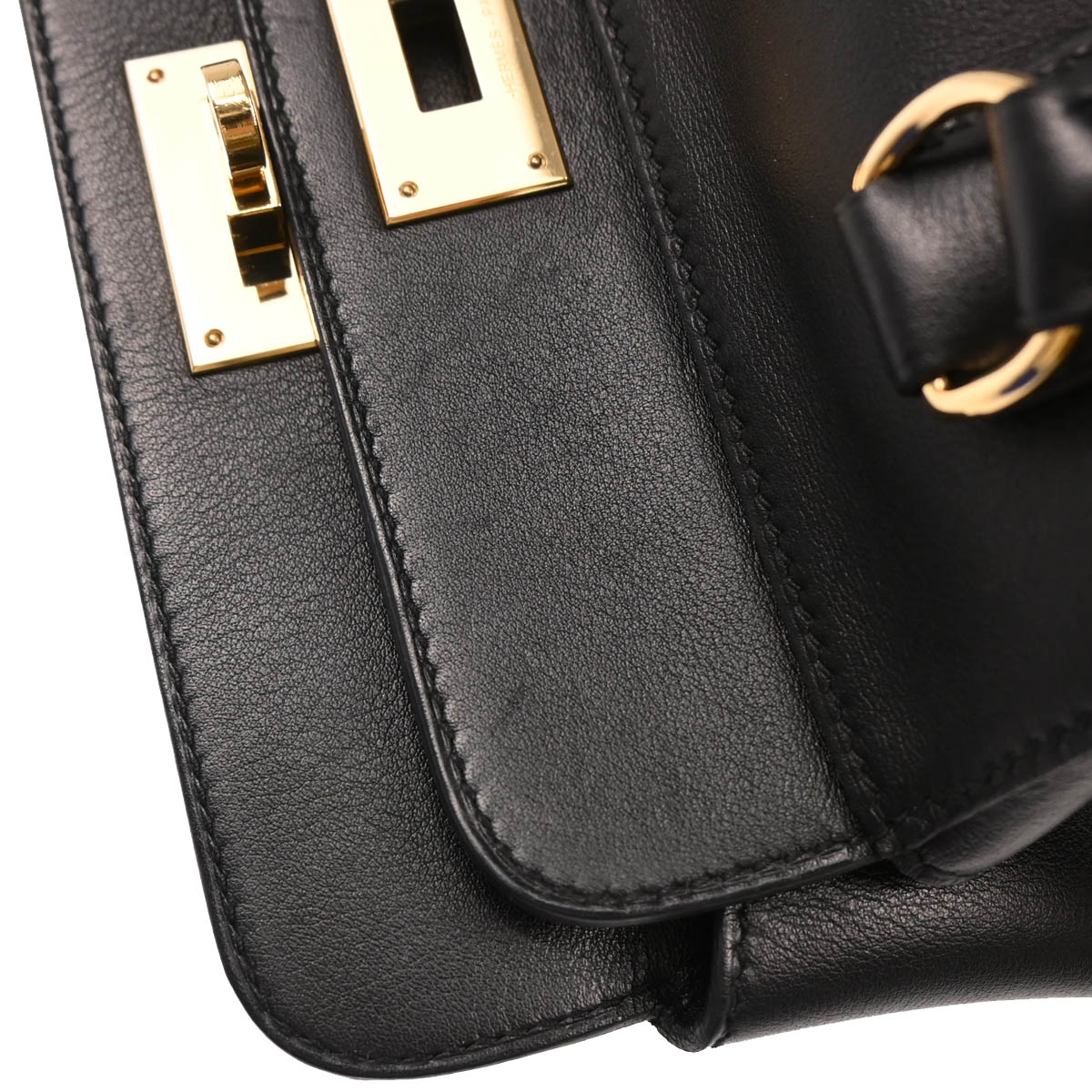 Hermes 2018 Black Veau Swift Toolbox 20 2way Shoulder Handbag