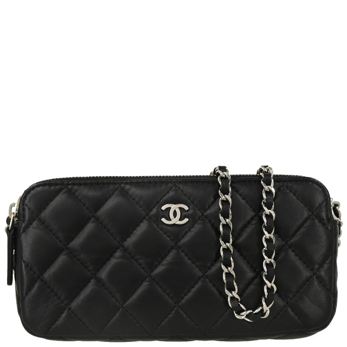 Chanel 2017 Black Lambskin WOC Shoulder Wallet Bag