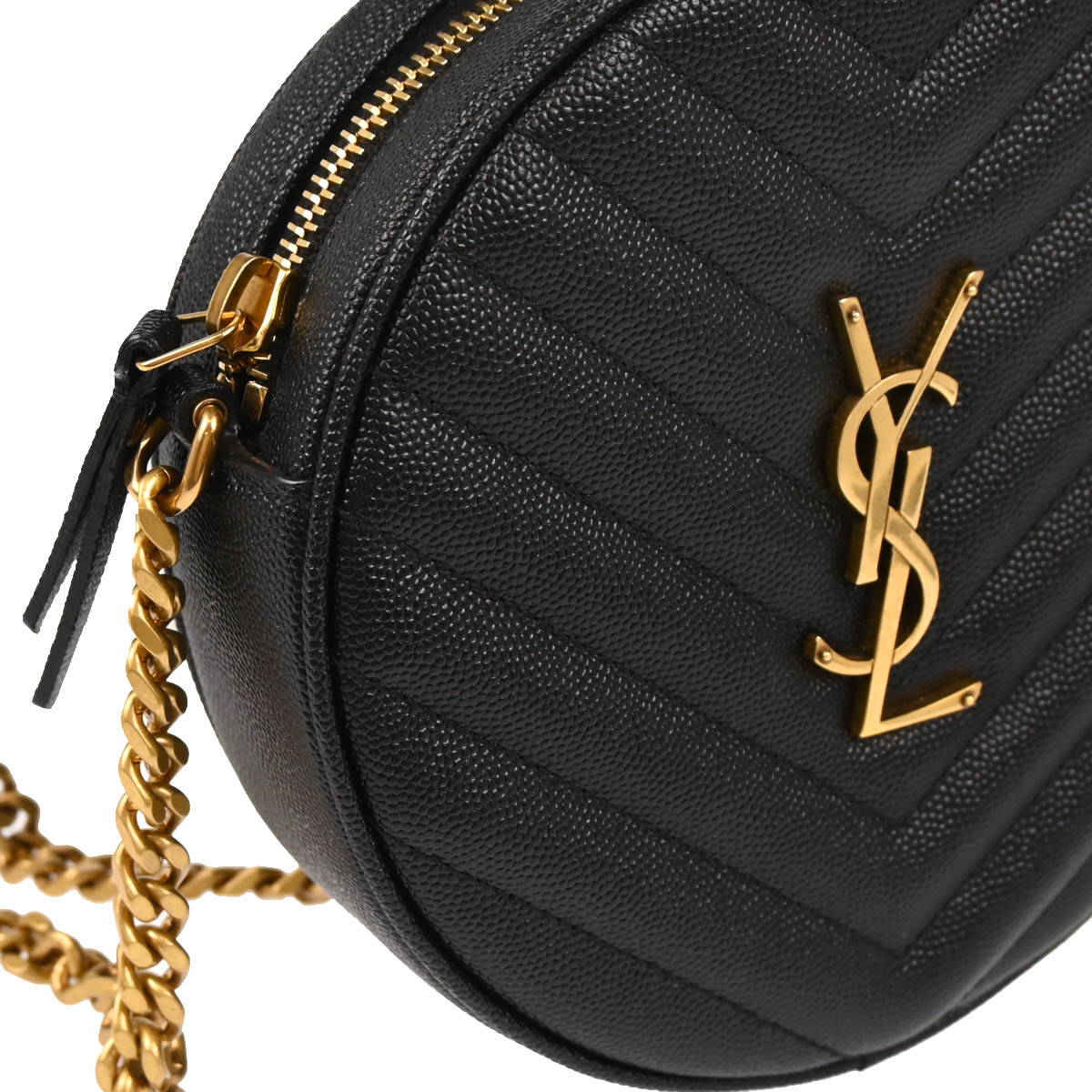 Saint Laurent Black Leather Vinyle Shoulder Bag