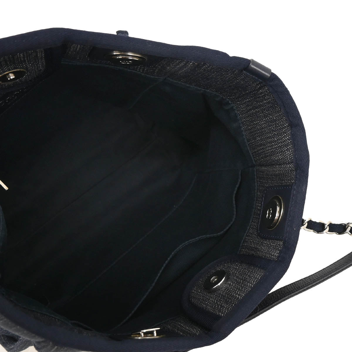 Chanel 2017 Navy Denim Mini Deauville Shoulder Tote Bag