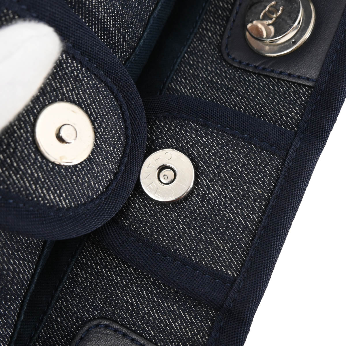 Chanel 2017 Navy Denim Mini Deauville Shoulder Tote Bag