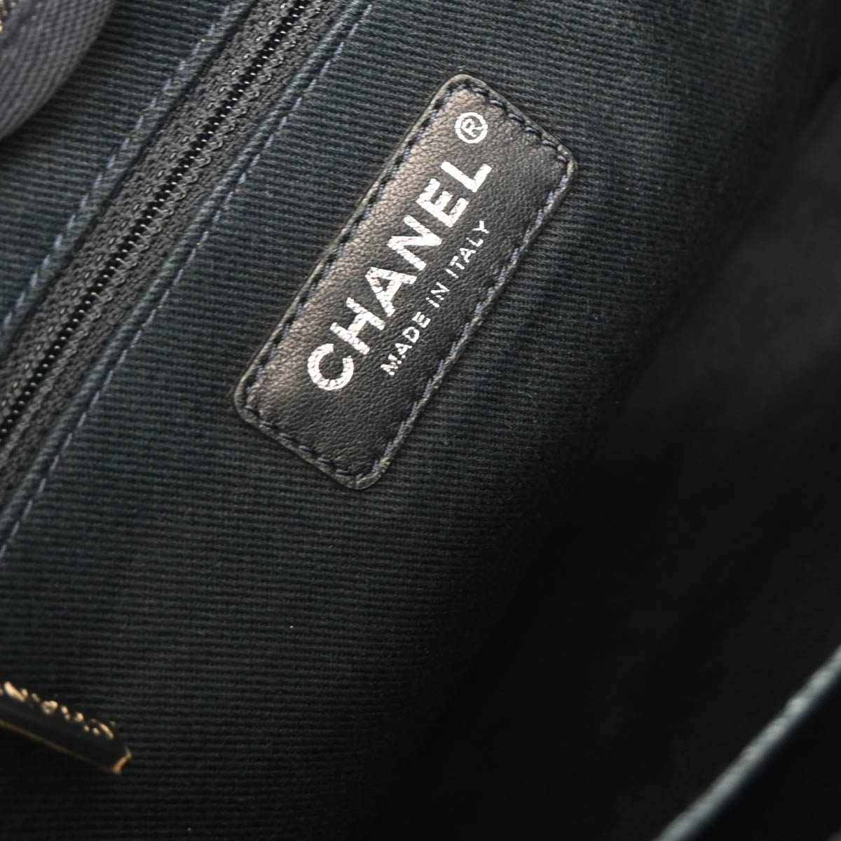 Chanel 2017 Navy Denim Mini Deauville Shoulder Tote Bag