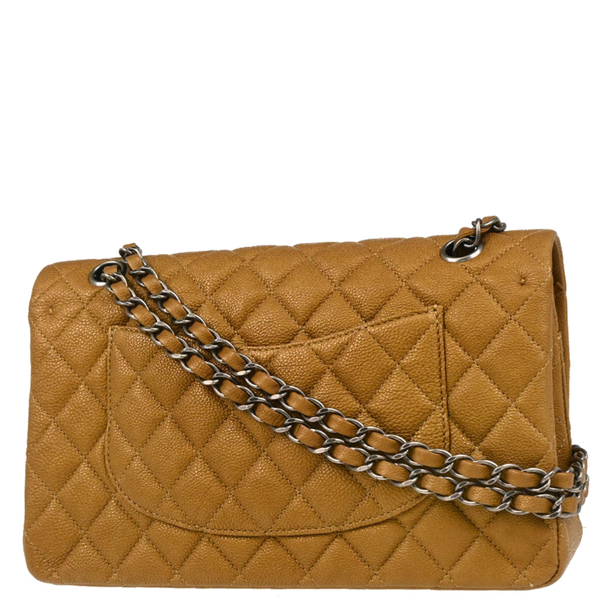 Chanel 2012-2013 Brown Caviar Medium Classic Double Flap Shoulder Bag