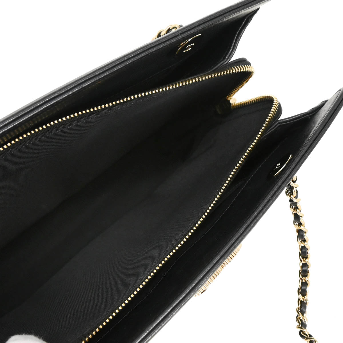 Chanel 2017-2018 Black Lambskin Chevron Handbag