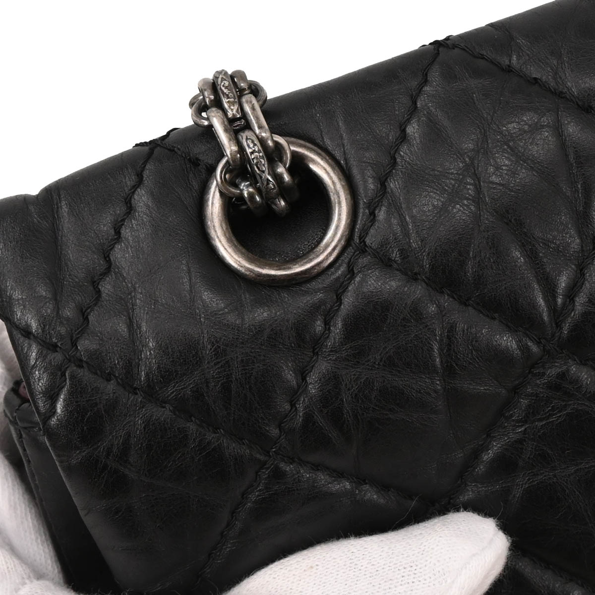 Chanel 2009-2010 Black Calfskin 2.55 Jumbo Classic Double Flap Shoulder Bag