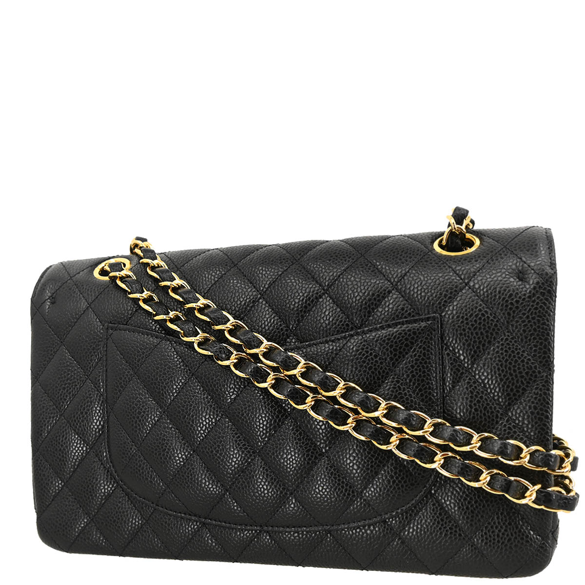 Chanel 2019 Black Caviar Medium Classic Double Flap Shoulder Bag
