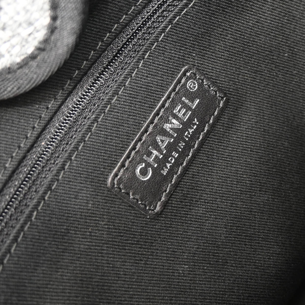 Chanel 2018 Gray Canvas Small Deauville Shoulder Tote Bag