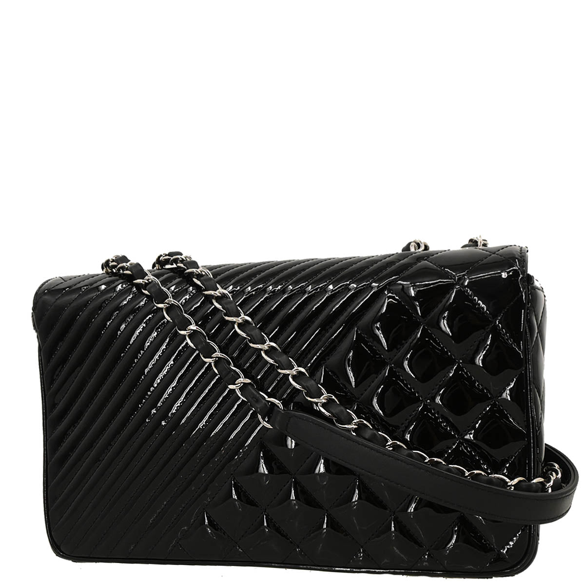 Chanel 2016-2017 Black Patent Leather Shoulder Bag