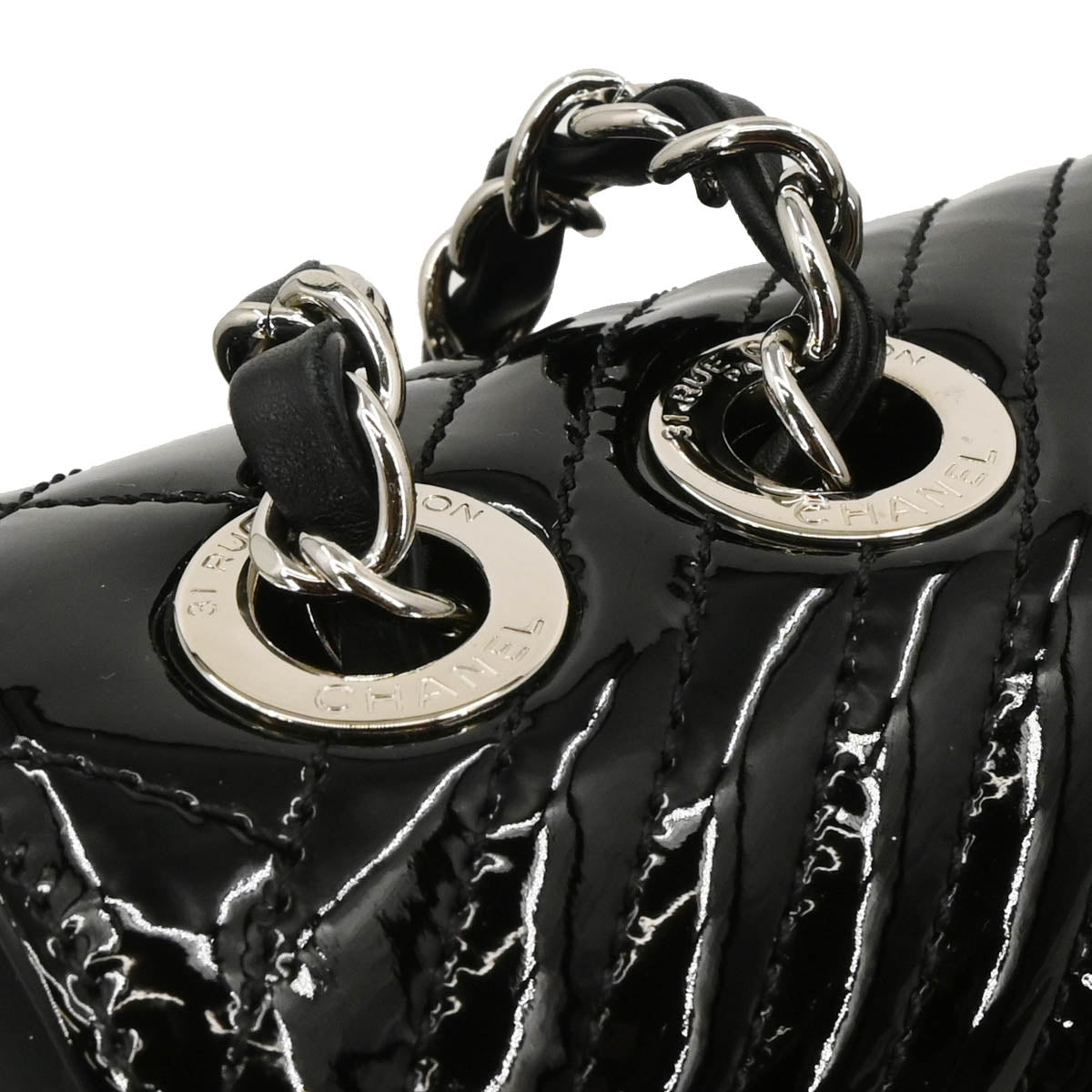 Chanel 2016-2017 Black Patent Leather Shoulder Bag