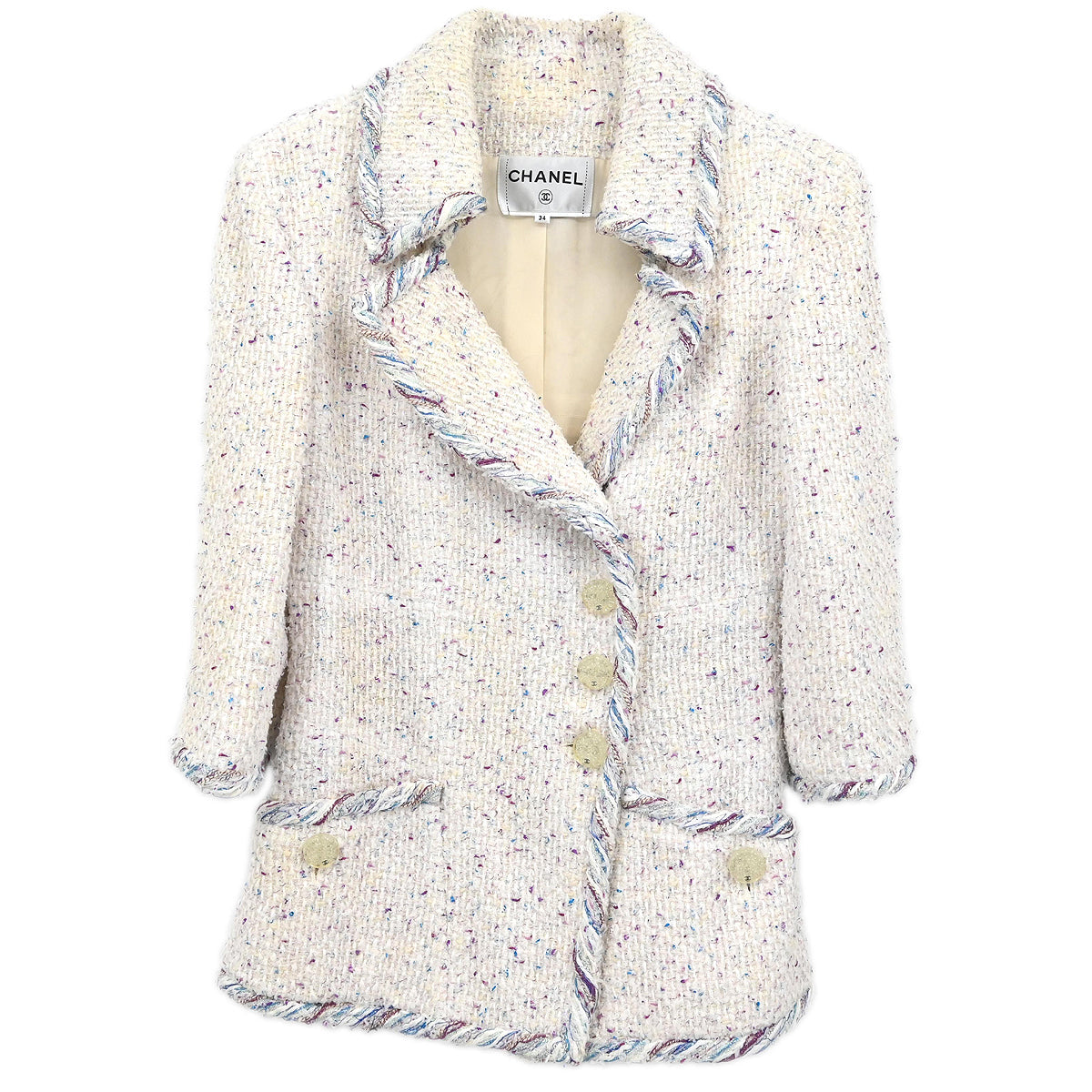 Chanel 2018 Double Breasted Jacket White #34