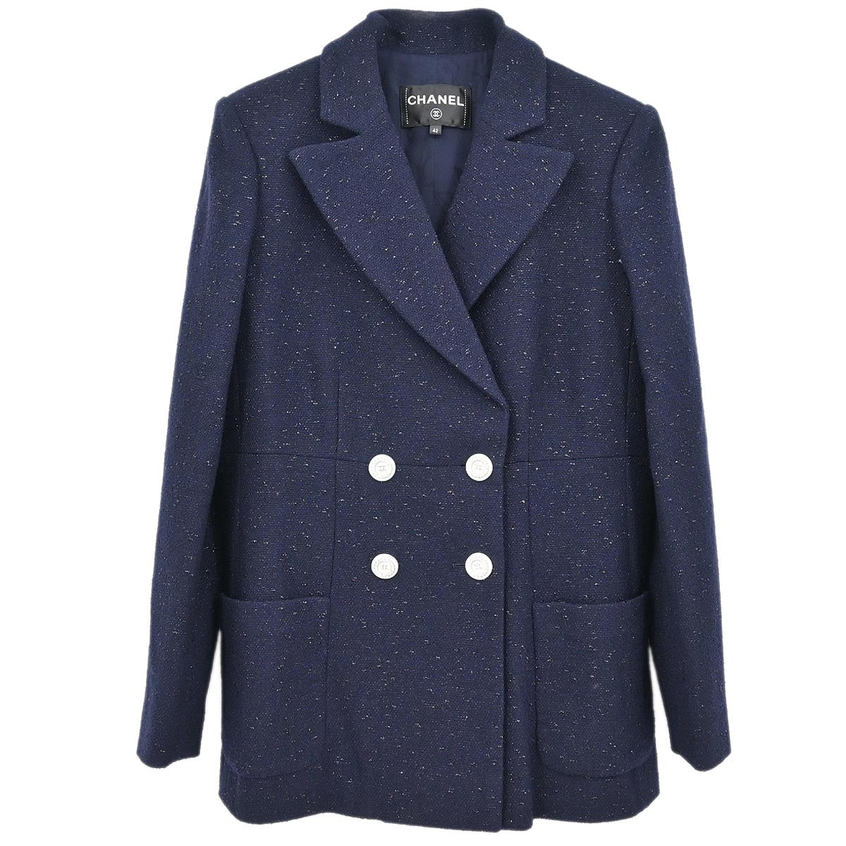 Chanel 2018 Double Breasted Jacket Navy #42