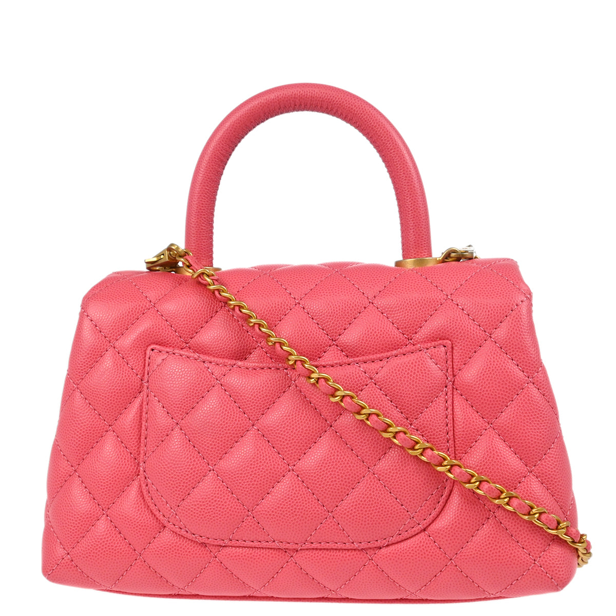 Chanel 2019 Pink Caviar Coco Handle 2way Handbag