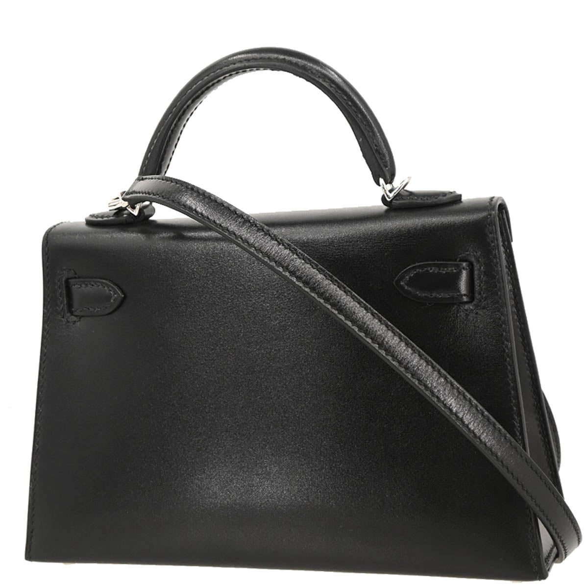 Hermes 2019 Black Box Calf Mini Kelly 20 2way Shoulder Sellier Handbag