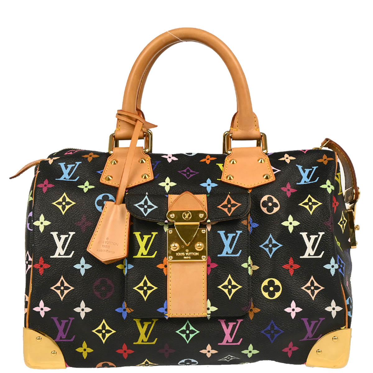 Louis Vuitton 2011 Black Monogram Multicolor Speedy 30 Handbag M92642