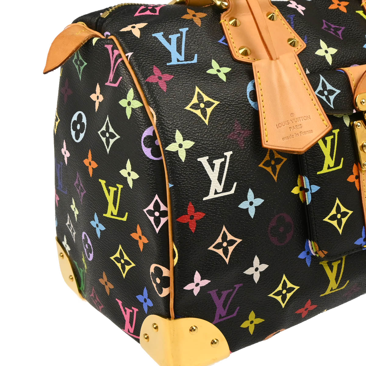 Louis Vuitton 2011 Black Monogram Multicolor Speedy 30 Handbag M92642