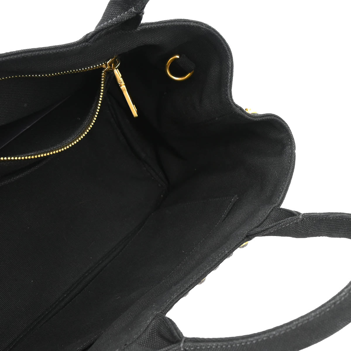 Prada Black Canvas Canapa 2way Shoulder Tote Handbag