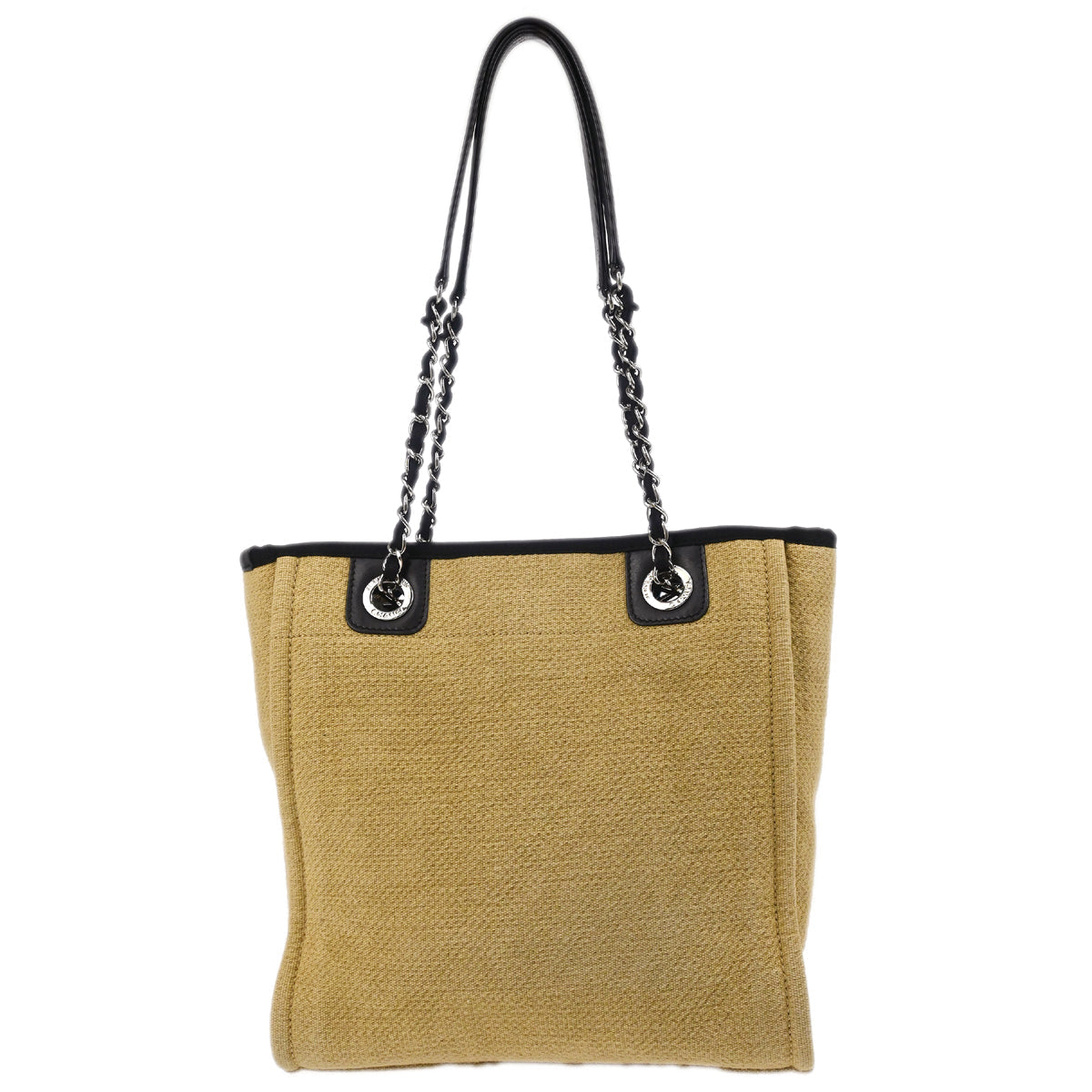 Chanel 2012 Beige Canvas Mini Deauville Shoulder Tote Bag