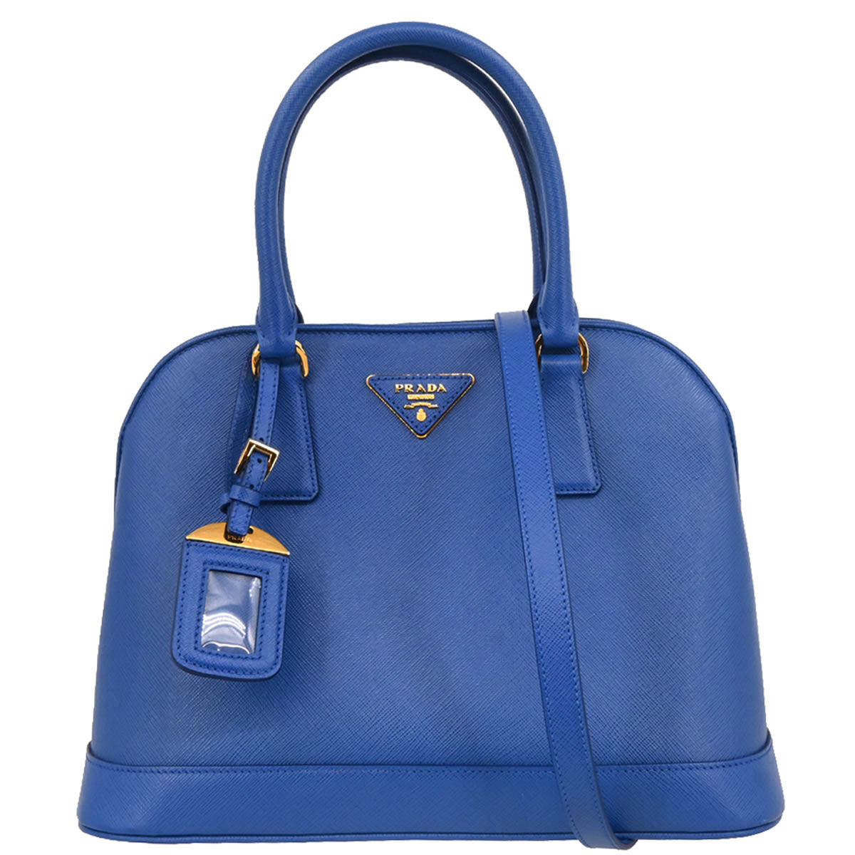 Prada 2015 Blue Leather Promenade 2way Shoulder Handbag