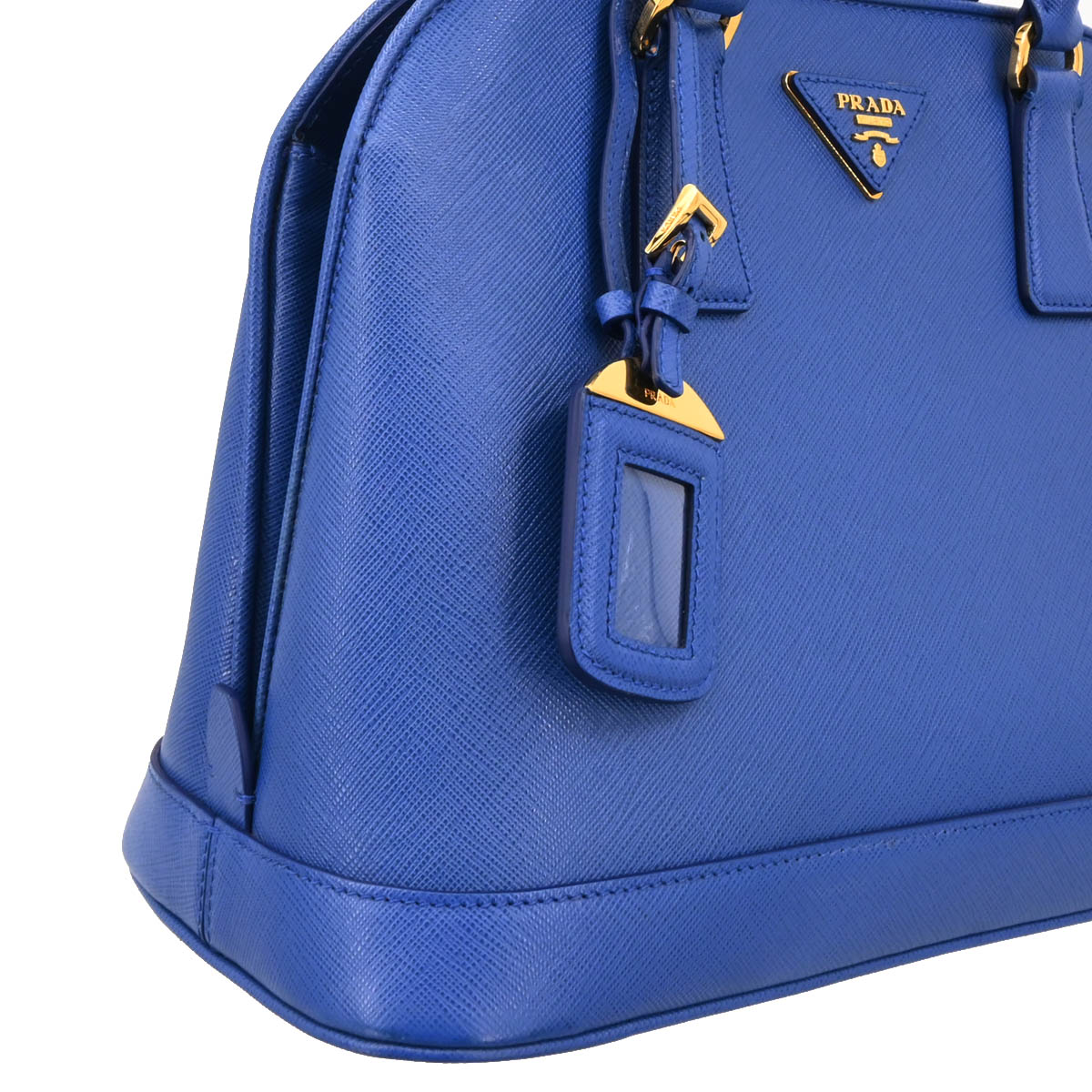 Prada 2015 Blue Leather Promenade 2way Shoulder Handbag