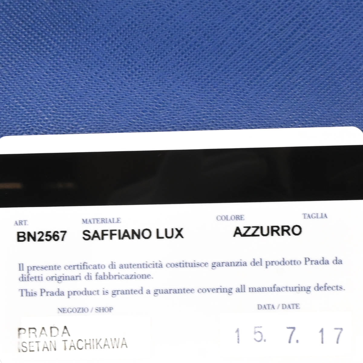 Prada 2015 Blue Leather Promenade 2way Shoulder Handbag