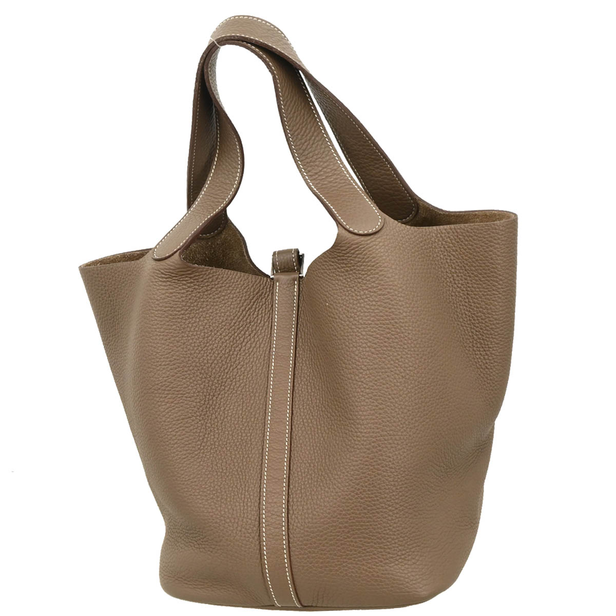 Hermes 2012 Etoupe Taurillon Clemence Picotin Lock 26 GM Handbag