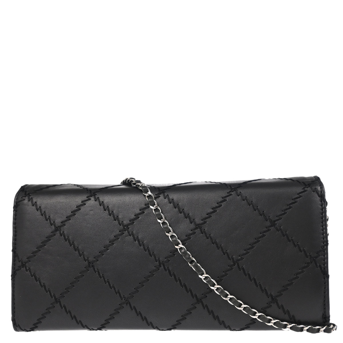 Chanel 2010-2011 Black Calfskin Ultra Stitch WOC Chain Shoulder Wallet Bag