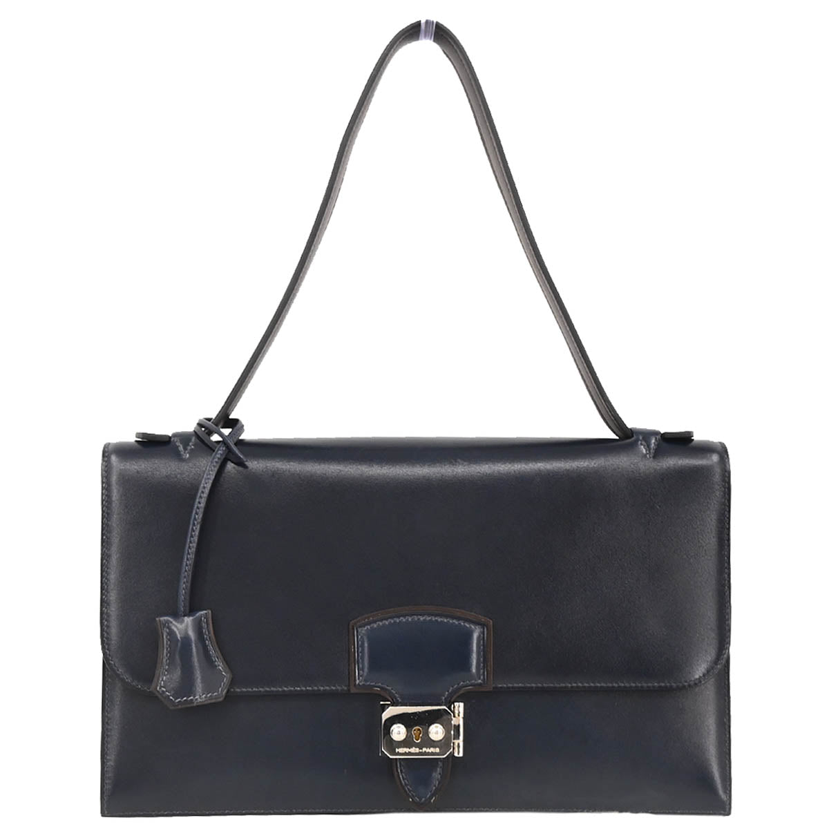 Hermes 2012 Blue Minuit Box Calf Illico Elan 32 Handbag