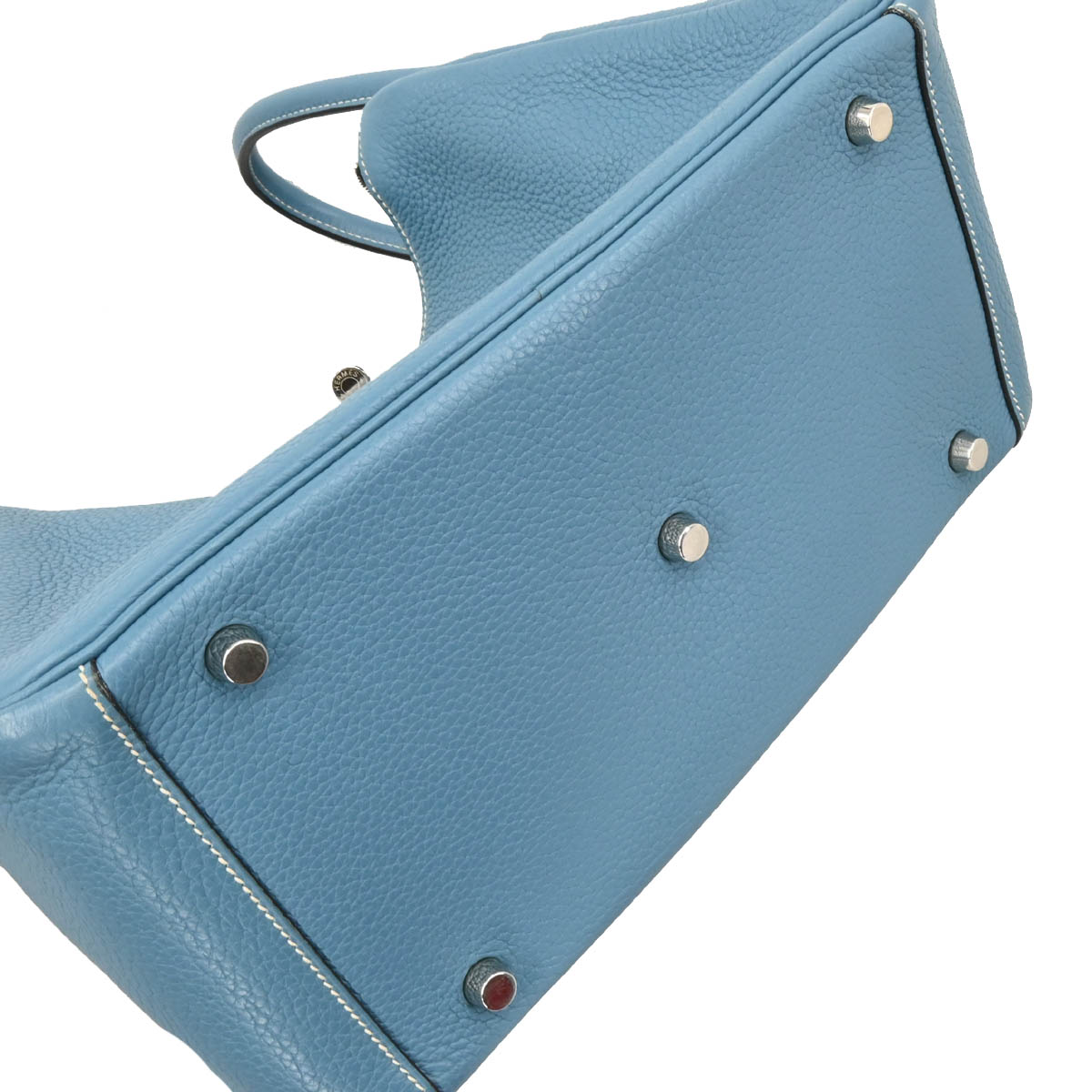 Hermes Blue Jean Taurillon Clemence Lindy 30 Shoulder Bag
