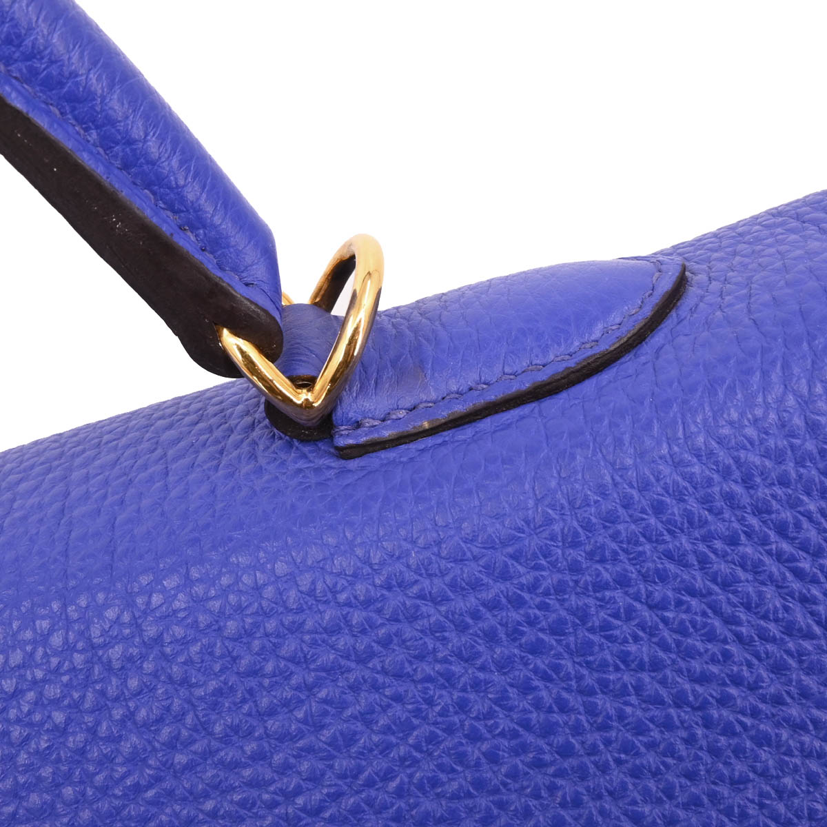 Hermes 2011 Togo Blue Electric Kelly 35 Retourne 2way Shoulder Handbag