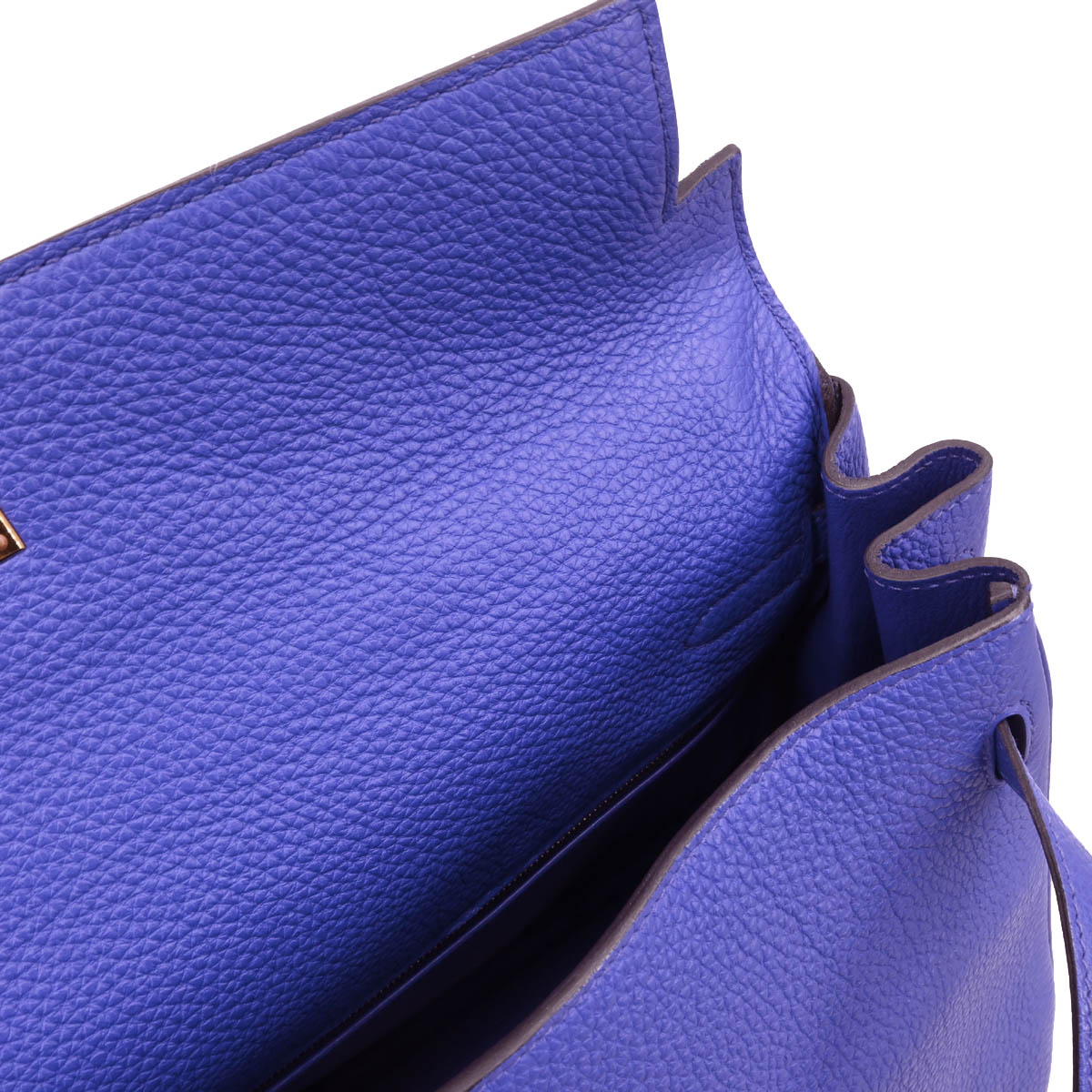 Hermes 2011 Togo Blue Electric Kelly 35 Retourne 2way Shoulder Handbag